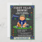 Uitnodiging voor 1e verjaardag 'First Year Down Fo (Voorkant)