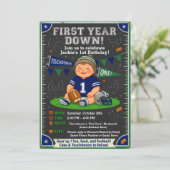 Uitnodiging voor 1e verjaardag 'First Year Down Fo (Staand voorkant)
