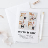 Uitnodiging voor 1e verjaardag jongen met fotocoll