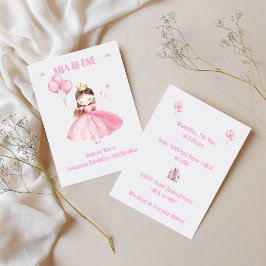 Uitnodiging voor 1e verjaardag Kleine Prinses Meis