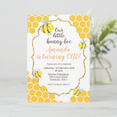 Uitnodiging voor 1e verjaardag Little Bee voor jon (Staand voorkant)