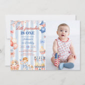 Uitnodiging voor 1e verjaardag Little Firecracker (Voorkant)