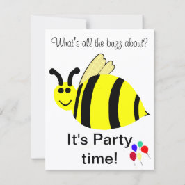 Uitnodiging voor 1e verjaardag met hommelballonnen