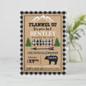 Uitnodiging voor 1e verjaardag met witte zwarte bu (Staand voorkant)