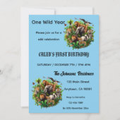 Uitnodiging voor 1e verjaardag 'One Wild Year' (Voorkant)