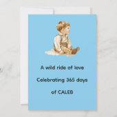 Uitnodiging voor 1e verjaardag 'One Wild Year' (Achterkant)