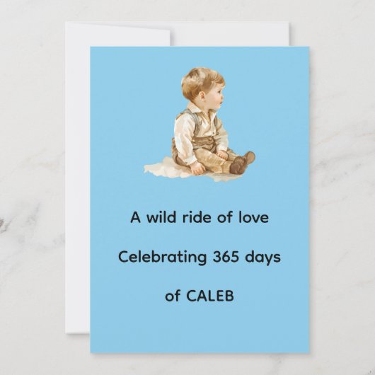 Uitnodiging voor 1e verjaardag 'One Wild Year' (Achterkant)