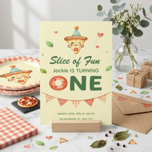 Uitnodiging voor 1e verjaardag 'Slice of Fun Pizza