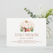 Uitnodiging voor 1e verjaardag van A Little Pumpki (Staand voorkant)