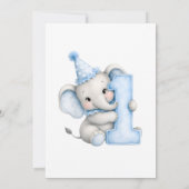 Uitnodiging voor 1e verjaardag van Blue Elephant v (Achterkant)