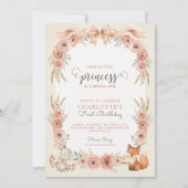 Uitnodiging voor 1e verjaardag van Blush Floral Pr (Voorkant)