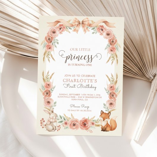 Uitnodiging voor 1e verjaardag van Blush Floral Pr