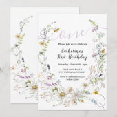 Uitnodiging voor 1e verjaardag van een klein Wildf (Voorkant / Achterkant)