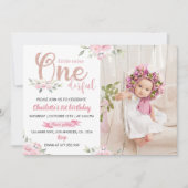 Uitnodiging voor 1e verjaardag van Little Miss One (Voorkant)
