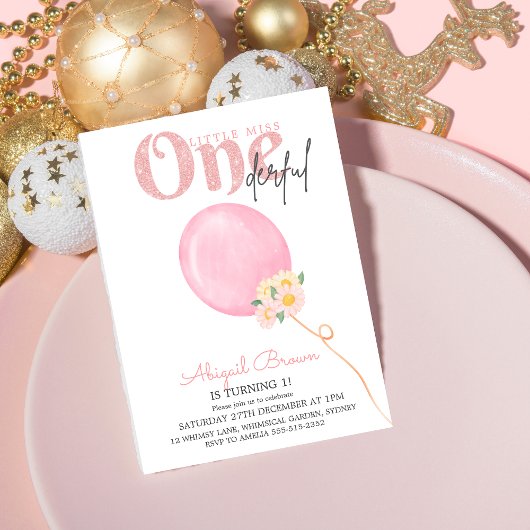 Uitnodiging voor 1e verjaardag van Little miss One