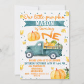 Uitnodiging voor 1e verjaardag van Little Pumpkin  (Voorkant)