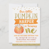 Uitnodiging voor 1e verjaardag van meisje Little P (Voorkant)