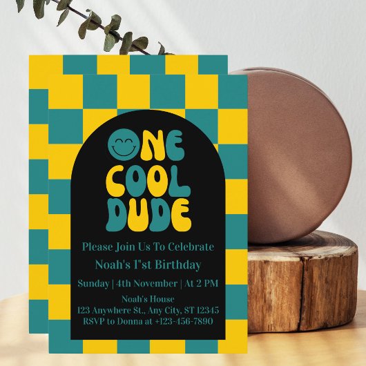 Uitnodiging voor 1e verjaardag van One Cool Dude