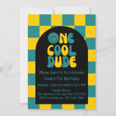 Uitnodiging voor 1e verjaardag van One Cool Dude (Voorkant)