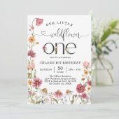 Uitnodiging voor 1e verjaardag van Wildflower Fair (Staand voorkant)