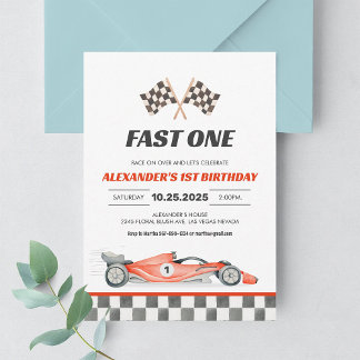 Uitnodiging voor 1e verjaardag 'Vintage Racing Car
