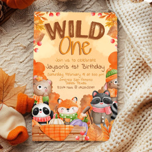 Uitnodiging voor 1e verjaardag Wild One Woodlands