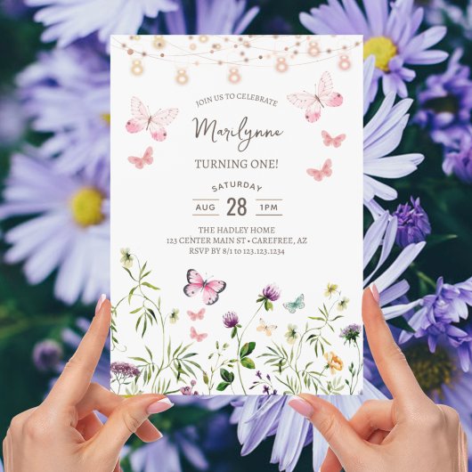 Uitnodiging voor 1e verjaardag Wildflower Boho