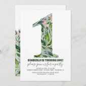 Uitnodiging voor 1e verjaardagsfeestje (Voorkant / Achterkant)