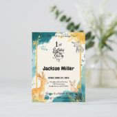 Uitnodiging voor 1e verjaardagsfeestje van Charman (Staand voorkant)