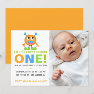 Uitnodiging voor 1e verjaardagsfeestje voor babyjo