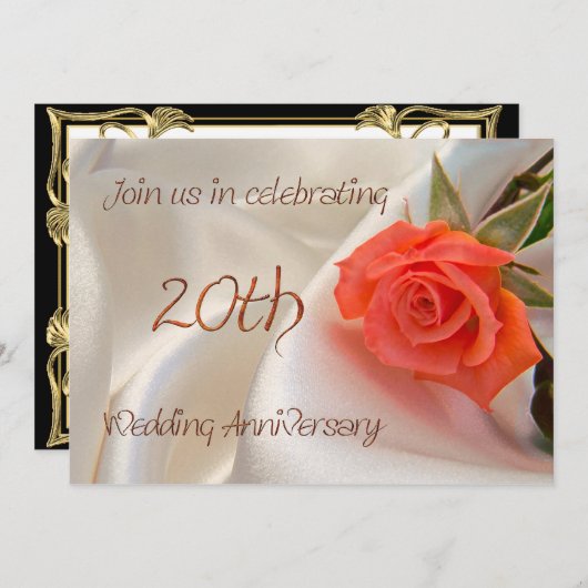 Uitnodiging voor 20-jarig huwelijksjubileumfeest (Voorkant / Achterkant)