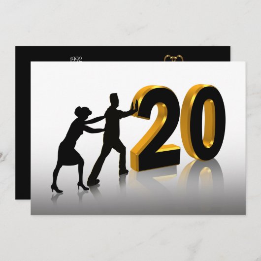 Uitnodiging voor 20-jarig jubileumfeest (Voorkant / Achterkant)