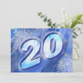 Uitnodiging voor 20e verjaardag (Staand voorkant)