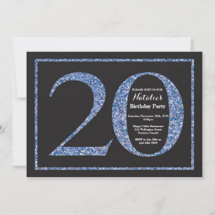Uitnodiging voor 20e verjaardag Blauwe Glitterscho