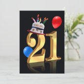 uitnodiging voor 21e verjaardag (Staand voorkant)