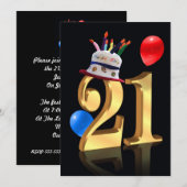 uitnodiging voor 21e verjaardag (Voorkant / Achterkant)