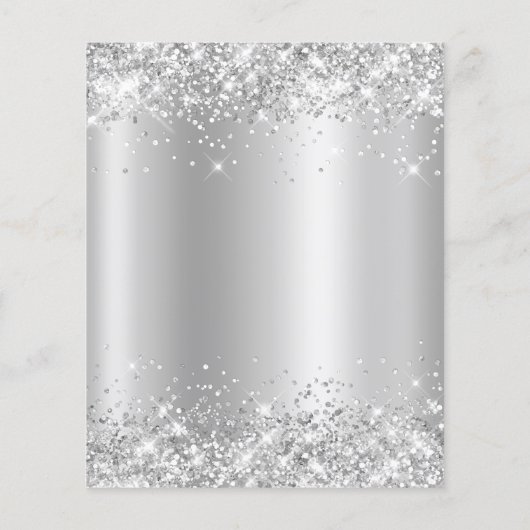 Uitnodiging voor 21e verjaardag Glitterende Zilver Flyer (Achterkant)