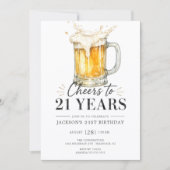Uitnodiging voor 21e verjaardag: Proost! (Voorkant)