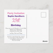 Uitnodiging voor 21e verjaardagsfeest (Achterkant)