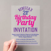 Uitnodiging voor 21e verjaardagsfeestje (Insitu (Draagbaar))