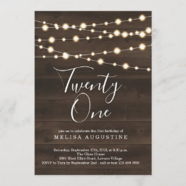 Uitnodiging voor 21e verjaardagsfeestje - Rustic T