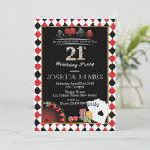 Uitnodiging voor 21ste verjaardag Casino (Staand voorkant)