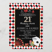 Uitnodiging voor 21ste verjaardag Casino (Voorkant / Achterkant)
