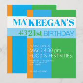 Uitnodiging voor 21ste verjaardag man (Voorkant / Achterkant)