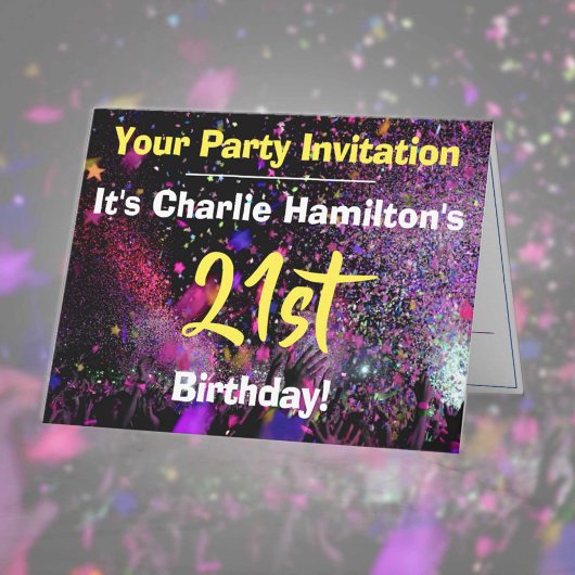 Uitnodiging voor 21ste verjaardagsfeest