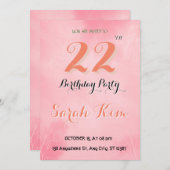 Uitnodiging voor 22e verjaardag (Voorkant / Achterkant)