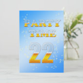 uitnodiging voor 22e verjaardag met bier (Staand voorkant)