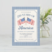 Uitnodiging voor 250 jaar Amerika-feest (Staand voorkant)