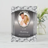 Uitnodiging voor 25-jarig bruiloftsjubileumfeest (Staand voorkant)