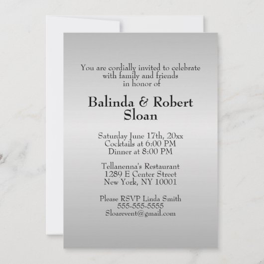 Uitnodiging voor 25-jarig huwelijksjubileum (Achterkant)